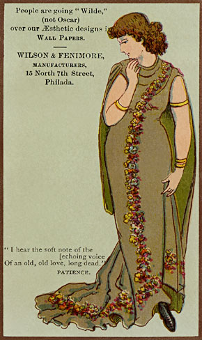 Trade Card :: 'People are going "Wilde," (not Oscar) over our Aesthetic designs in Wall Papers.'